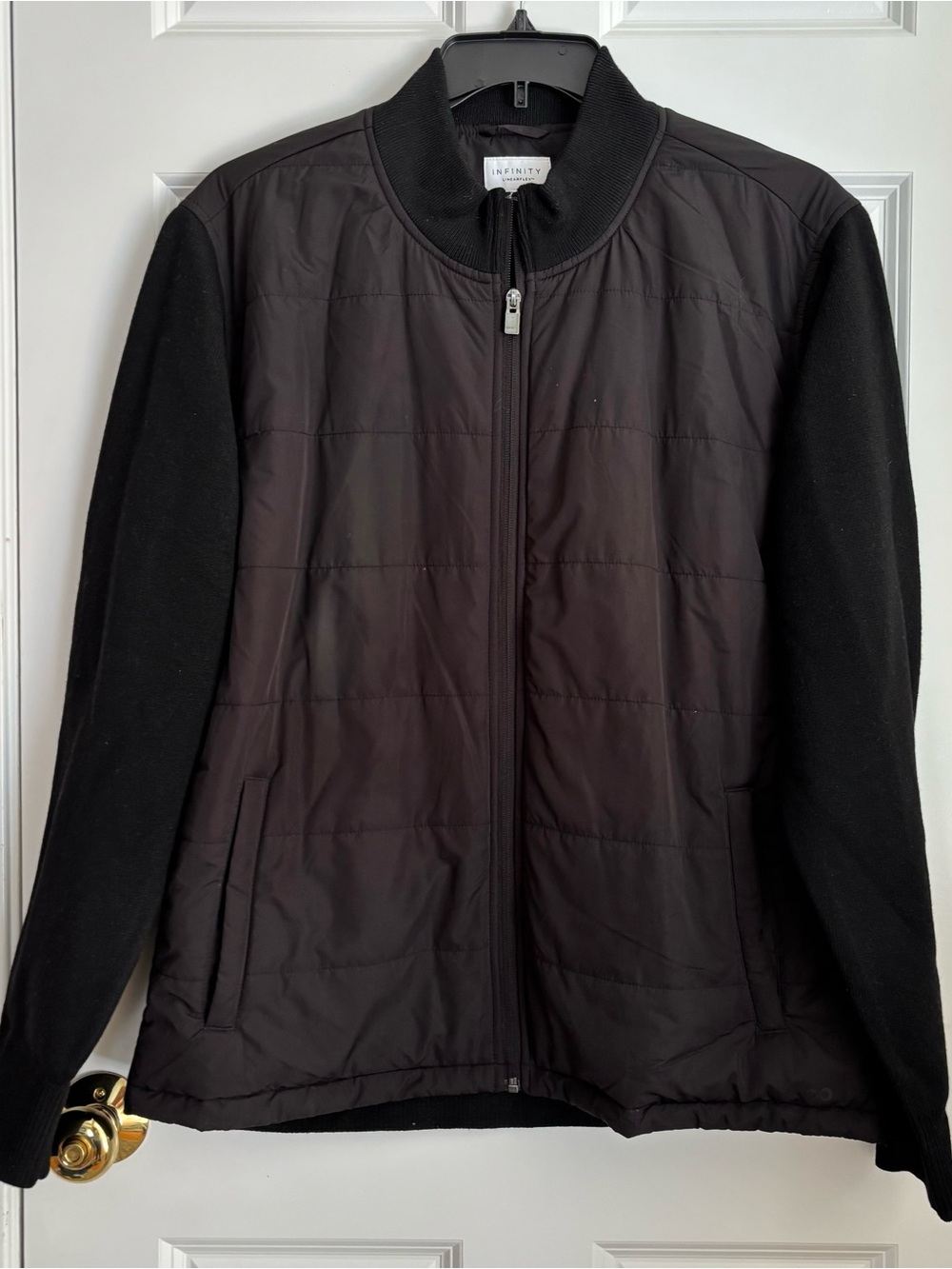 INFINITY Black Quilted Front Bomber Jacket